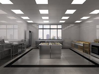 Modern Kitchen Commercial Kitchen 3d model