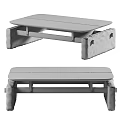 Modern Coffee Table With Wooden Tabletop And Stone Legs For Living Room
