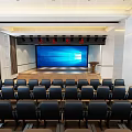 School Modern Auditorium With Seats Podium And Large Screen 3d model