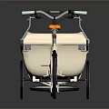 Modern Bicycle With Beige Trailer Orange Seat And Comfortable Design