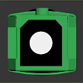 Green And Black Lighting Combination With White Fixture On Dark Background