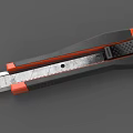 Black And Orange Utility Knife With Sharp Metal Blade And Ergonomic Handle