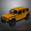 Orange Four Door Off Road SUV With Black Rims And Rugged Exterior Design