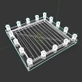 Mall Store Display Structure With Red Frame White Panel And Yellow Decorative Balls