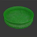 Vintage Bronze Furniture Decorative Round Bowl Featuring Green Patina And Ornate Carvings