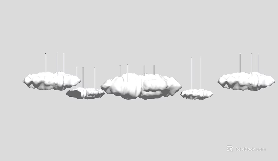 Stylish Cloud Shaped Chandelier Design For Modern Room Decorative Lighting 3d model