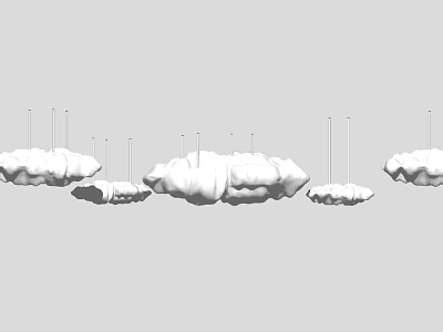 Stylish Cloud Shaped Chandelier Design For Modern Room Decorative Lighting 3d model