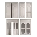 White Swing Doors With Various Designs Including Glass Panels And Panel Styles 3d model