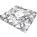 Black White Patterned Square Scarf With Floral Design And Abstract Prints