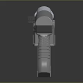 Futuristic Silver Pistol With Sleek Modern Design And Advanced Ergonomic Grip Details