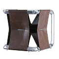 Modern Dark Brown Leather Leisure Chair With Unique Metal Frame And Stylish Design