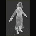Dark Red Hooded Robe With Embroidered Details Long Sleeved Ankle Length Paired With Black Boots