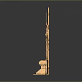 Exquisite Golden Carved Decorative Piece With Intricate Lattice And Architectural Details