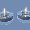 Candle Lamps With Transparent Base And Burning Candles Modern Design 3d model
