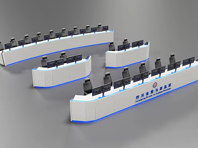 Modern Office Combination Table and Chair Monitoring Desk Table and Chair Command Desk and Chair Central Console Conference Table and Chair Dispatcher Table and Chair Multifunctional Table and Chair Workbench Console 3d model