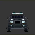 Futuristic Armored Vehicle with Roof Antenna LED Lights and Tactical Design
