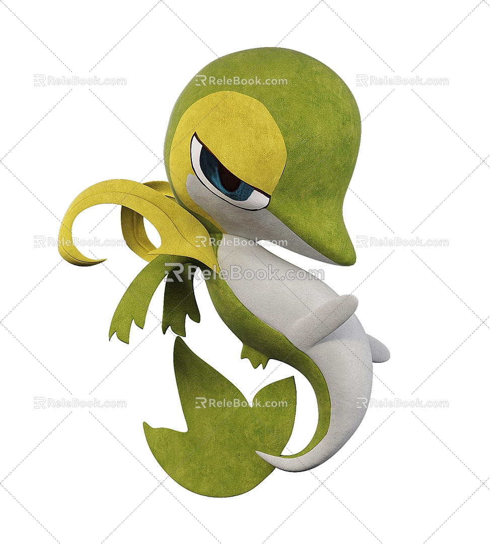 Cartoon Pokemon Vine Snake Pokemon Vine Snake Pokemon Monster Cartoon Cute Animal 3d model