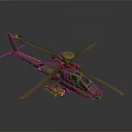 3D Rendered Armed Military Helicopter With Rotor Blades Missile Pods Radar Dome