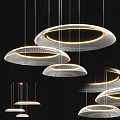 Multiple Modern Circular Pendant Lights With Illuminated LED Rings And Contemporary Design