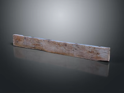 Natural Wooden Stone Long Plank Featuring Brown Wood Grain And Decorative Texture 3d model