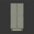 White Rectangular Furniture With Cross Metal Accents And Smooth Surface