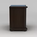 Technology Exhibition Hall Displaying Traditional Brown Wooden Nightstand With Three Drawers And Metal Handles