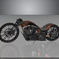 Custom Orange And Black Motorcycle With Unique Spoke Wheels And Streamlined Body