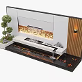 Interior Water Fountain With Modern Wall Decorative Plants Fish Pond And Flowing Water