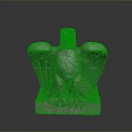 Eagle Detailed Stone Sculpture With Spread Wings Standing On Pedestal 3d model