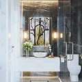 Luxury Cozy Bathroom Interior With Freestanding Bathtub Green Plants And Romantic Relaxing Petal Bath