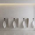 Modern Public Restroom Interior With Marble Vanity Multiple Mirrors Terrazzo Walls And Wooden Doors