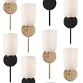 Modern Wall Sconces with White Shades and Metal Finishes in Multiple Colors