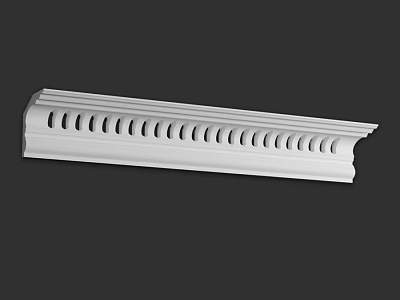 White Decorative Molding With Ornate Perforated Design For Interior Decoration 3d model