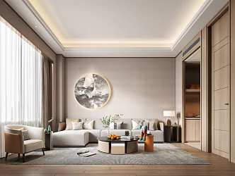 New Chinese Living Room 3d model