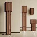 Middle Ancient Floor Lamp Solid Wood Floor Lamp Grille Lamp 3d model