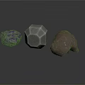 Wood And Stone Decorative Objects With Different Shapes And Colors
