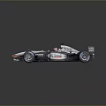 Formula 1 Race Car With Silver Gray Body Kimi Santander Logos And Aerodynamic Design