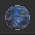 Blue Celestial Planet With Cloudy Atmosphere And Surface Features For Space Exploration And Astronomy 3d model