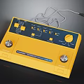 Yellow KORG Monologue Analog Synthesizer Musical Instrument With Knobs Buttons And Cables 3d model