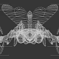 Mythical Insectoid Character With Green Armor Horns Wings Blades And Yellow Details