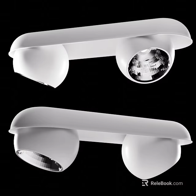 White Double Head Downlight Spotlight Modern Design For Indoor Lighting 3d model 