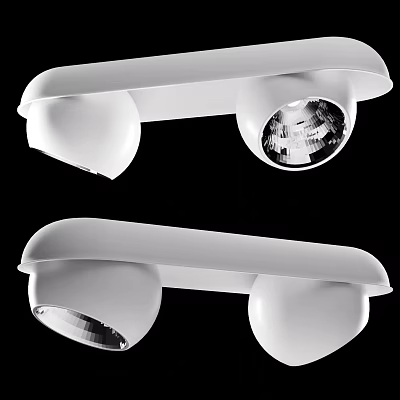 White Double Head Downlight Spotlight Modern Design For Indoor Lighting 3d model