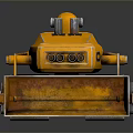 Yellow Industrial Bulldozer Utility Vehicle With Tracks And Front Blade Design
