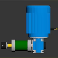 Industrial Conveyor Belt System With Green Belt Blue Motor And White Frame