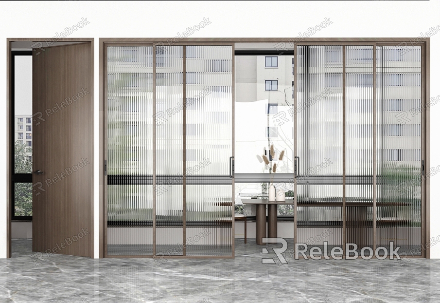 Modern Wooden Door Single Door Sliding Door Glass Door model