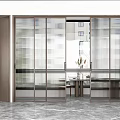 Modern Hinged Door Design With Glass Panels And Wooden Frame In Interior Space