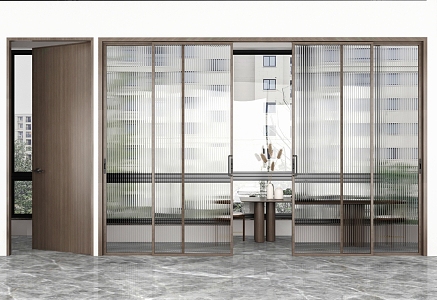 Modern Wooden Door Single Door Sliding Door Glass Door 3d model