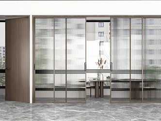 Modern Wooden Door Single Door Sliding Door Glass Door 3d model