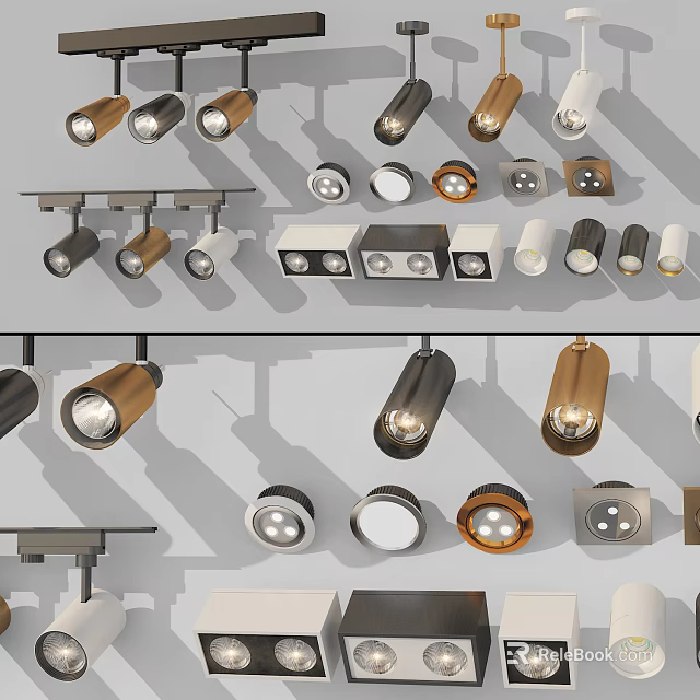 Modern Downlights And Spotlights With Various Styles For Home Lighting Decoration 3d model