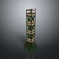 Multi Layer Metal Frame Structure With Green Support Legs And Platforms